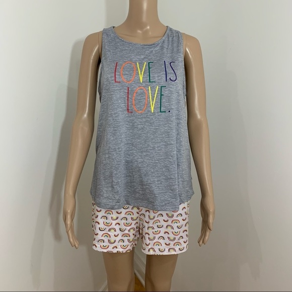 LAST ONE AVAILABLE IN EACH SIZE New Rae Dunn Women's Tank Top & Shorts Pajamas - Picture 1 of 14